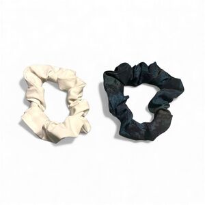 Lululemon Scrunchies – White & Cosmic – Set of 2 – Great Condition